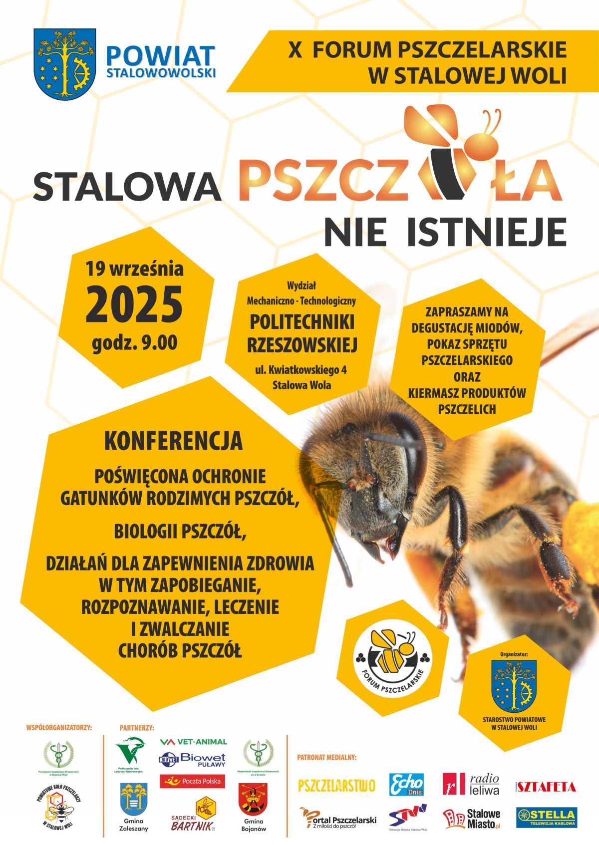 X Forum Pszczelarskie w Stalowej Woli plakat