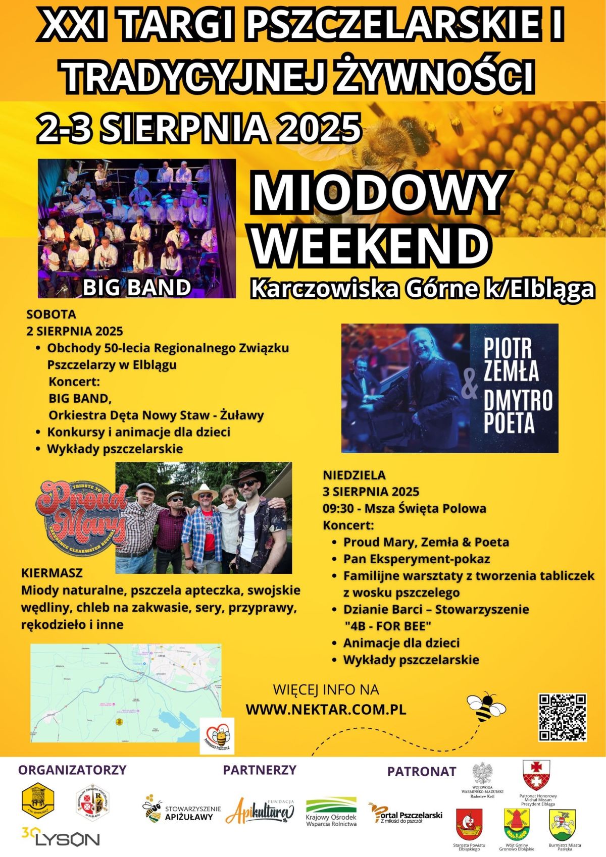 XXI Targi Pszczelarskie i Tradycyjnej Żywności w Karczowiskach 2025 - plakat