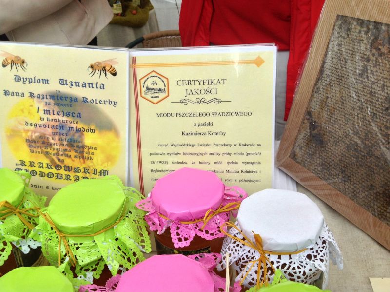 Pasieka Guciów Kazimierz Koterba - certyfikat jakości i dyplom uznania. XXII Krakowskie Miodobranie