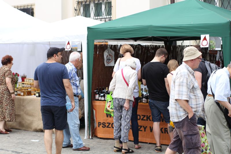 Stoisko Wojewódzkiego Związku Pszczelarzy w Krakowie podczas XXIII Krakowskiego Miodobrania. Autor zdjęcia: Paweł Balana