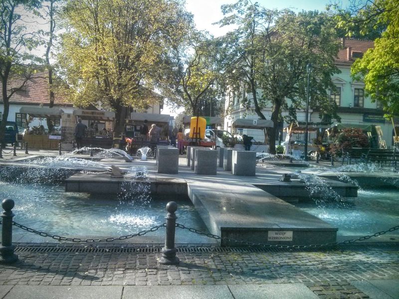 Fontanna na Krzeszowickim Rynku. Autorka zdjęcia: Renata Gasek