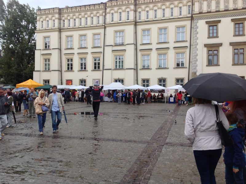 Stoiska wystawców na Placu Wolnica. XXII Krakowskie Miodobranie