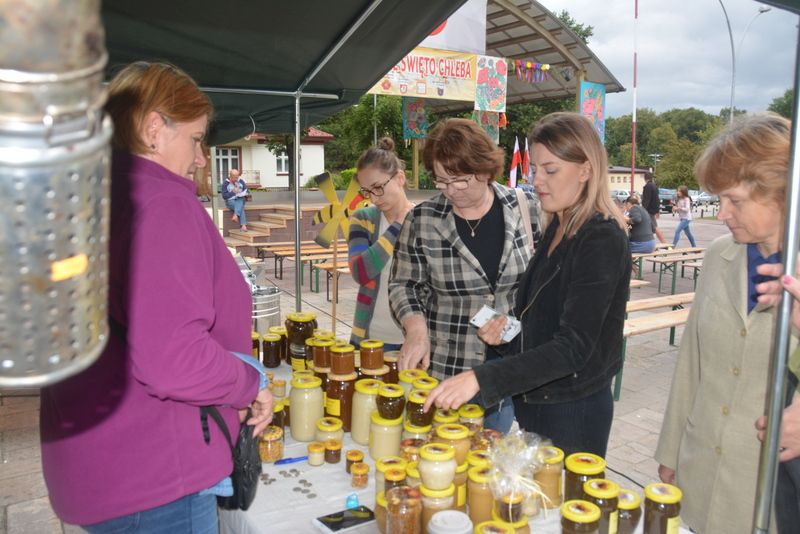 Z wnętrza namiotu z miodami podczas I Konferencji Pszczelarskiej w Brzesku (02.09.2017 r.). Autor zdjęcia: Marek Kotfis