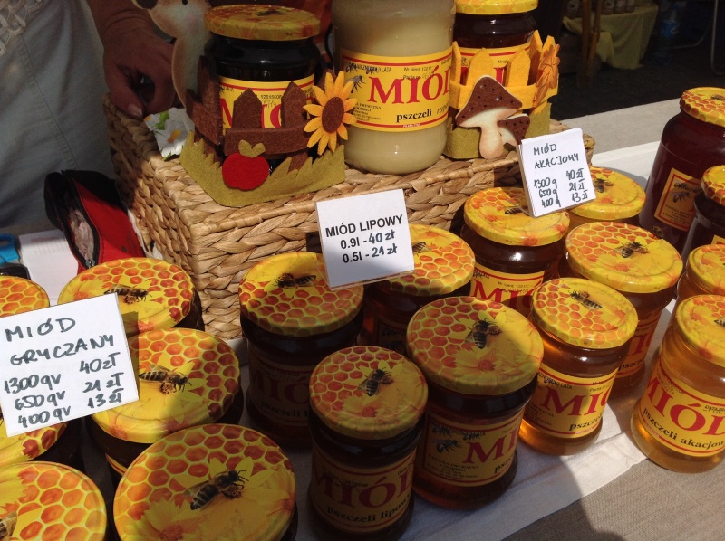 Miody: gryczany, lipowy, akacjowy. Autorka zdjęcia: Ewa Balana