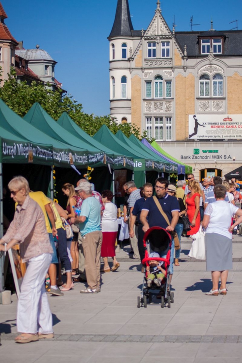 Namioty wystawiennicze podczas VII Święta Miodu w Pszczynie. Autor zdjęcia: Kazimierz Wiśniowski